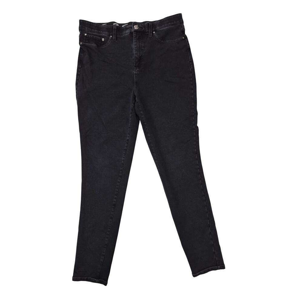 Seven7 Knit Denim Leggings Black Pull On Stretch Jeans Sz 12 - Picture 3 of 7